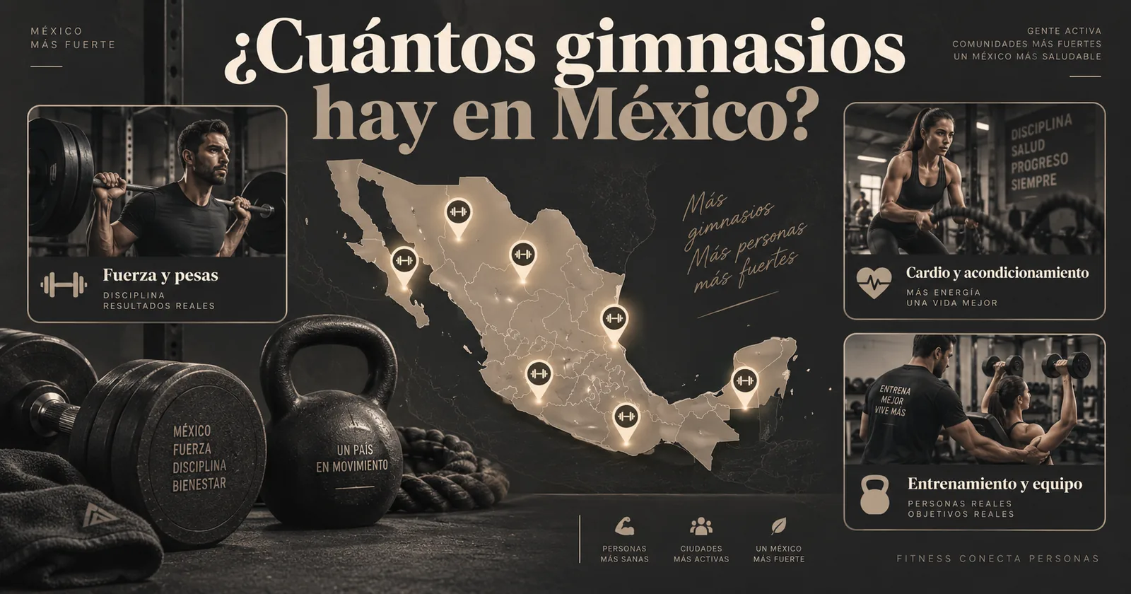 Mapa de México para el artículo Cuántos gimnasios hay en México en 2026